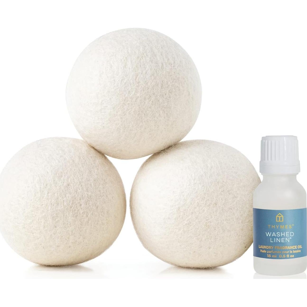 Conjunto de Bolas de Secado de Lana Thymes Lino Lavado 3 Pzas