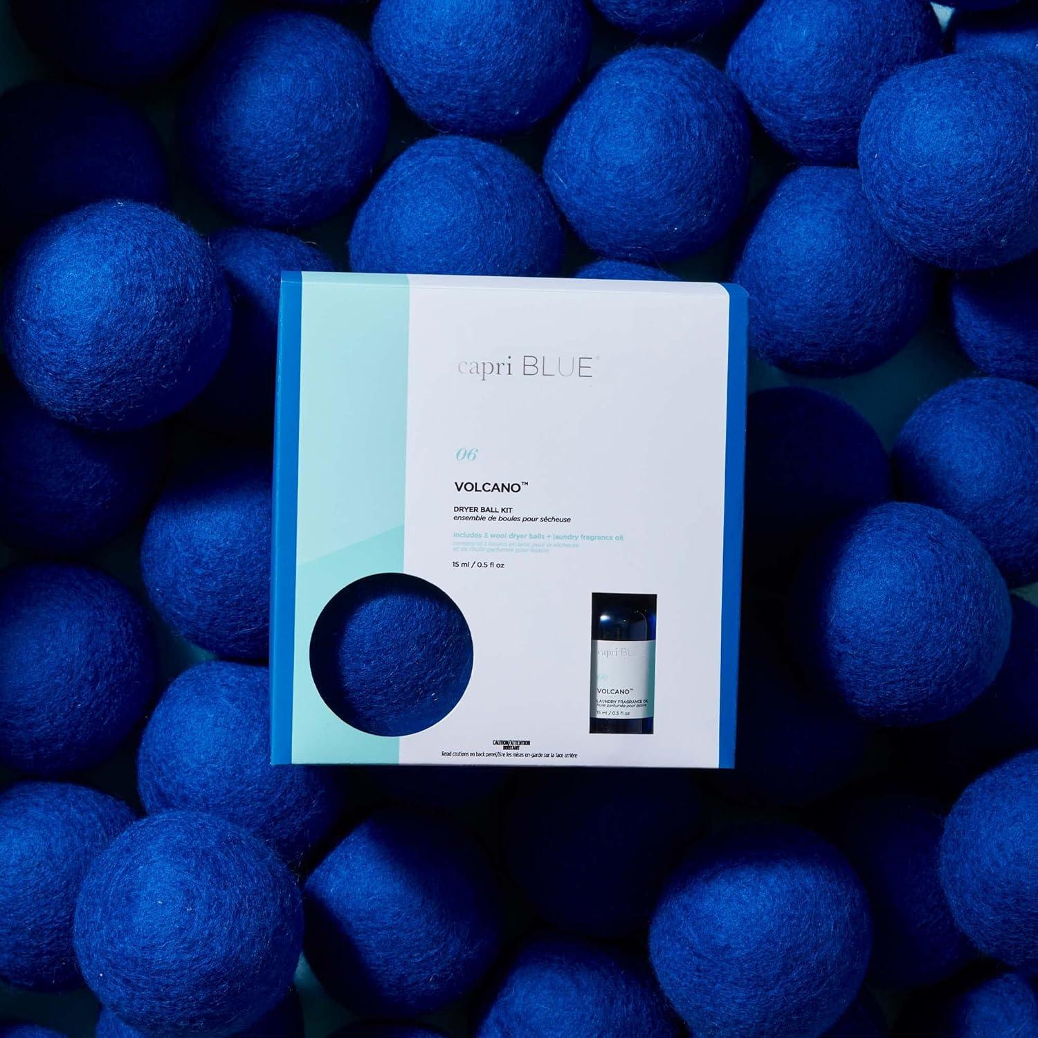 Kit de Pelotas de Secadora Capri Blue Volcano - 3 Pelotas de Lana + Aceite