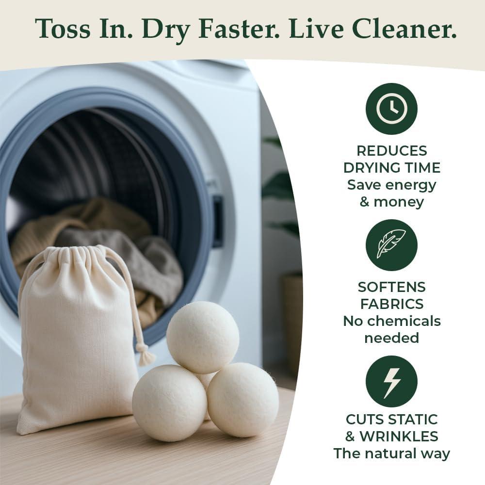 Bolas de Secado de Lana TidyRoot XL - Paquete de 6 Ecológicas