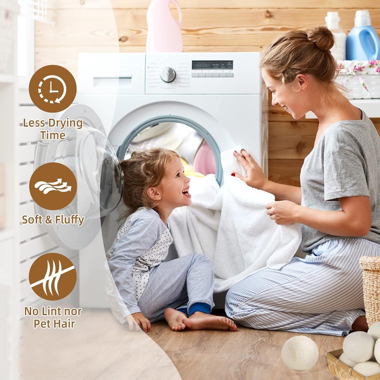 Bolas de Secadora de Lana ZERNBER XL 6 Piezas Ecológicas