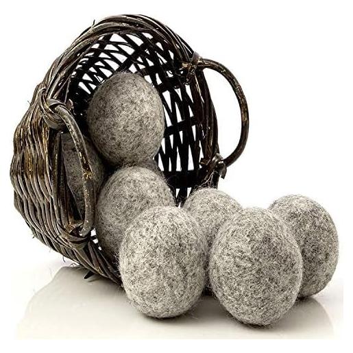 Bolas de Secado de Lana Natural Things - 100% Orgánicas, 6 Unidades