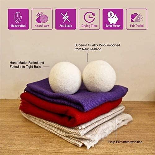 Bolas de Secado de Lana Natural Things - 100% Orgánicas, 6 Unidades