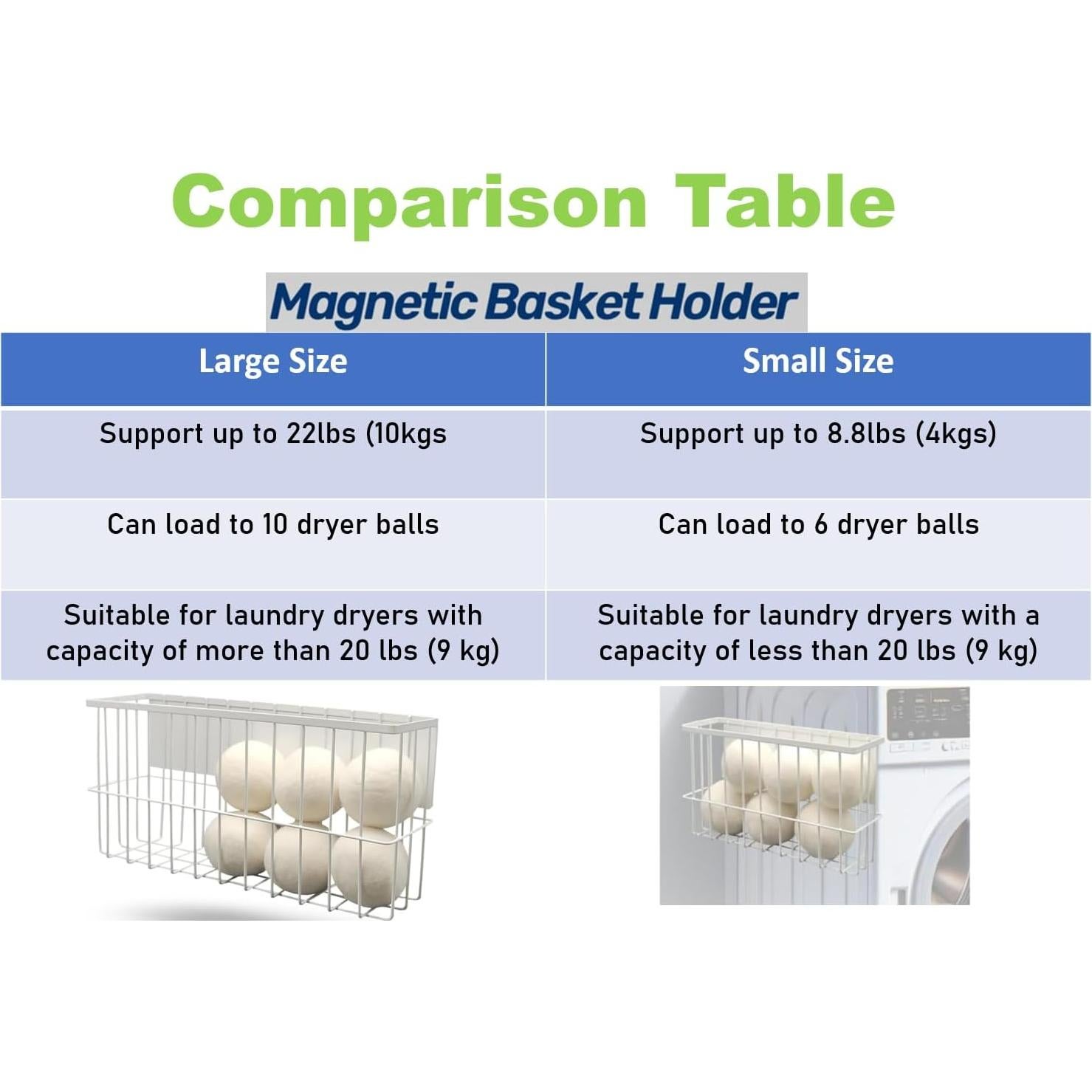 6 Bolas de Secadora de Lana XL con Soporte Magnético ENUKYCOM