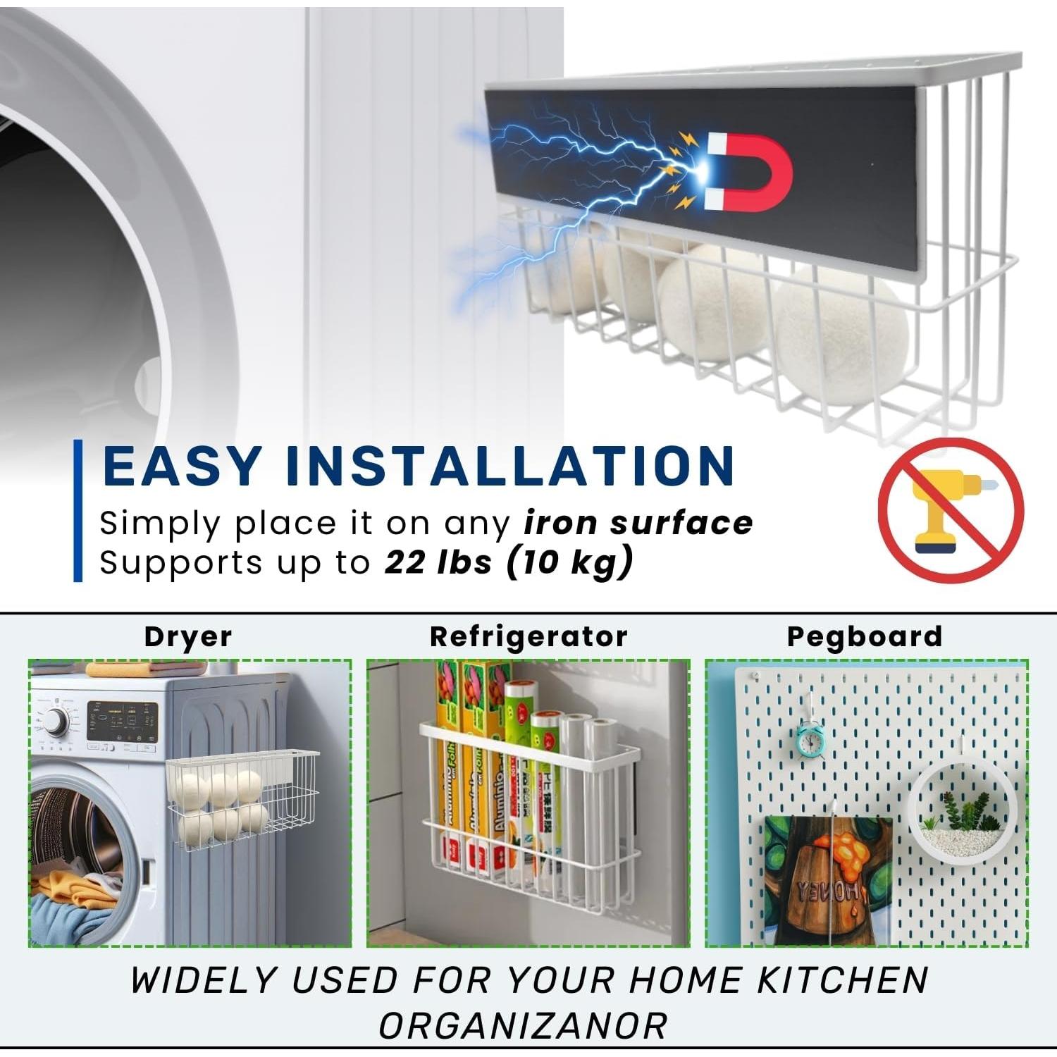 6 Bolas de Secadora de Lana XL con Soporte Magnético ENUKYCOM