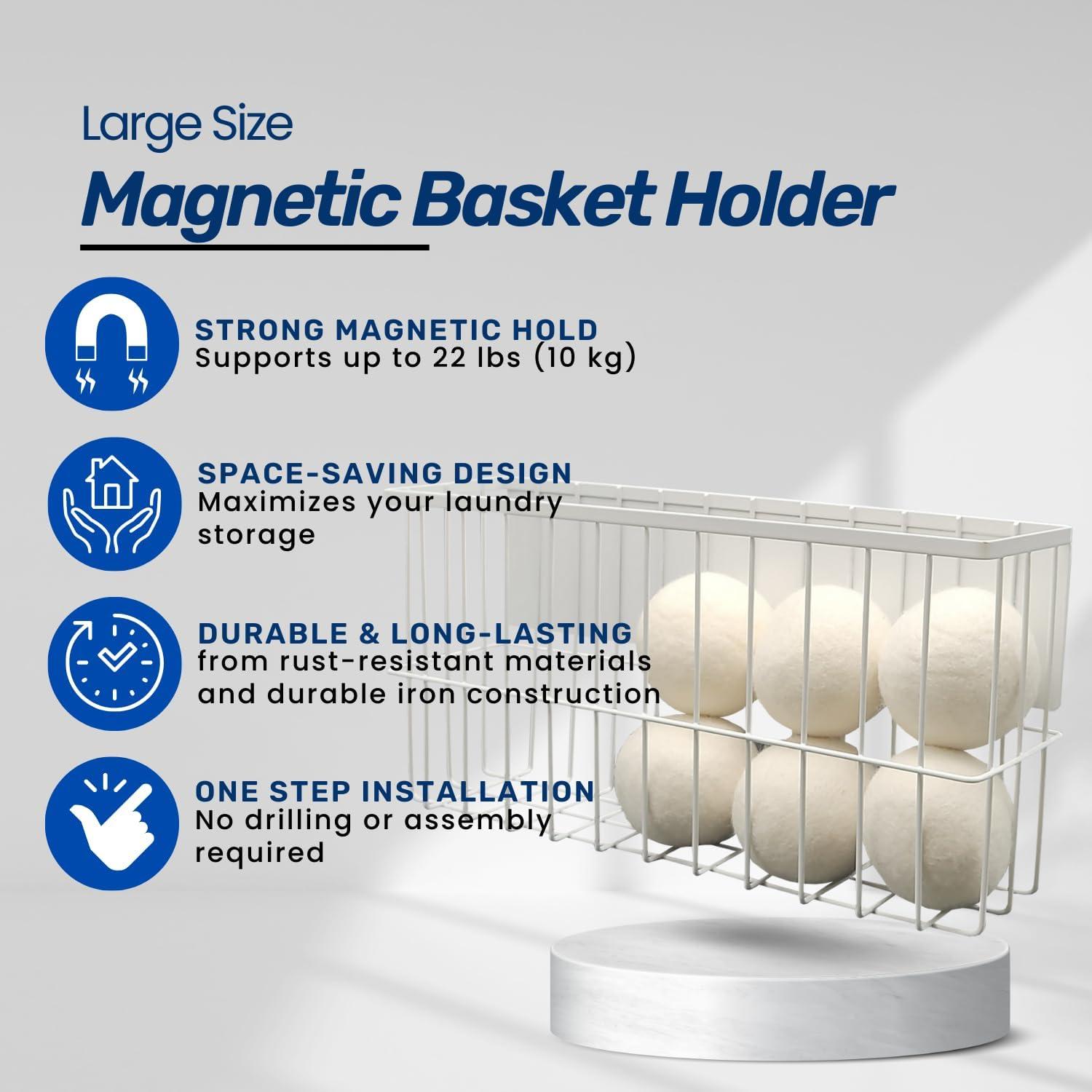 6 Bolas de Secadora de Lana XL con Soporte Magnético ENUKYCOM