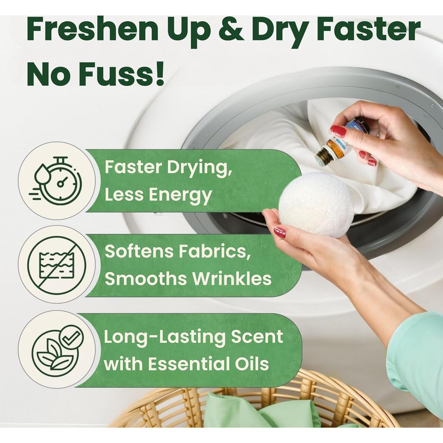 Bolas de Secado de Lana VIVASPHERE - Paquete de 6XL - 100% Natural