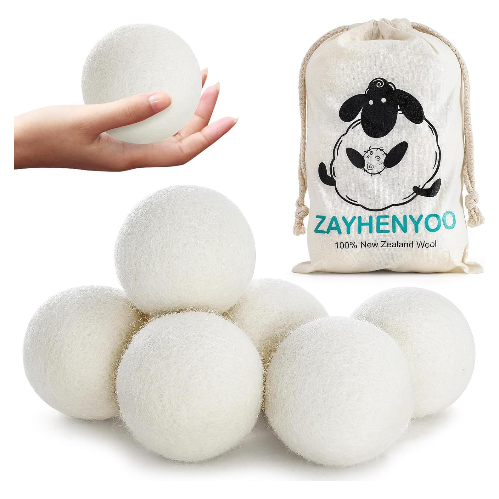 Bolas de Secadora de Lana ZAYHENYOO 100% Ecológicas 6P