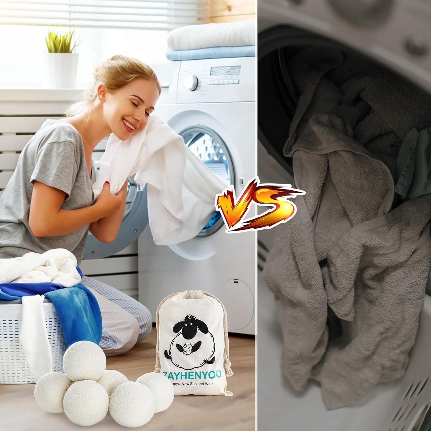 Bolas de Secadora de Lana ZAYHENYOO 100% Ecológicas 6P