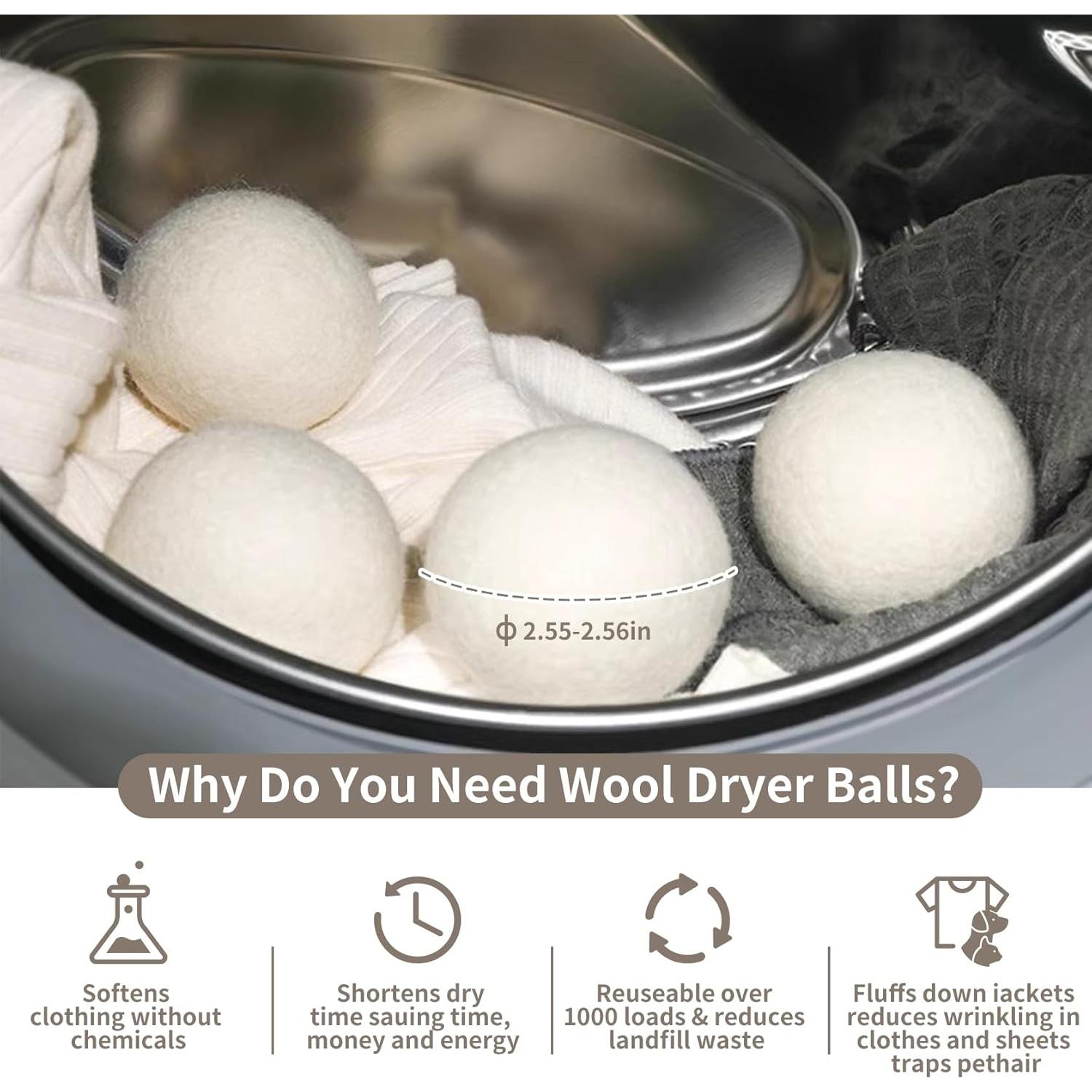 Bolas de Secadora de Lana ZAYHENYOO 100% Ecológicas 6P