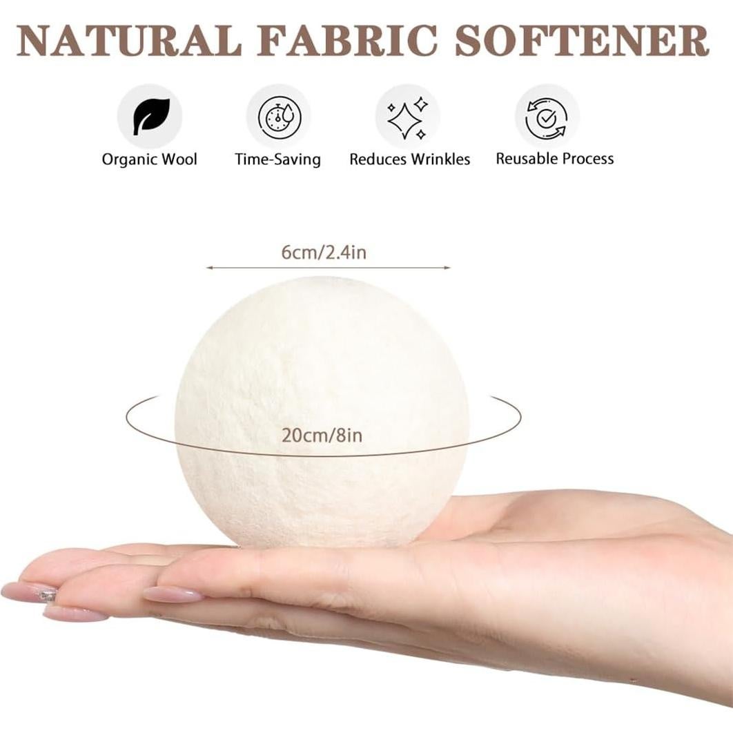Bolas de Secadora de Lana Orgánica CXWLTT - Paquete de 6 Unidades