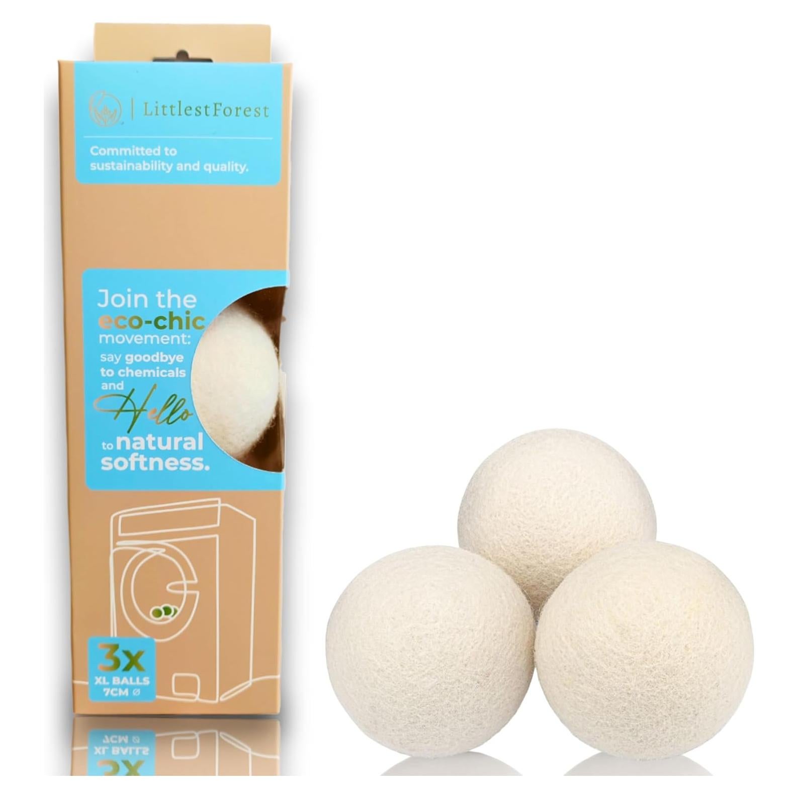 Bolas de Secadora de Lana XL Littlestforest - Suavizante Natural Hipoalergénico