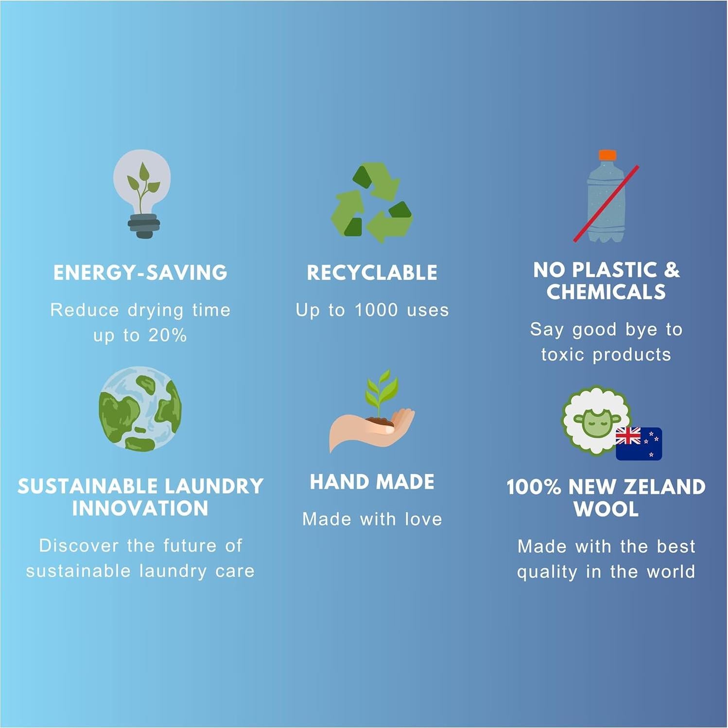 Bolas de Secadora de Lana XL Littlestforest - Suavizante Natural Hipoalergénico