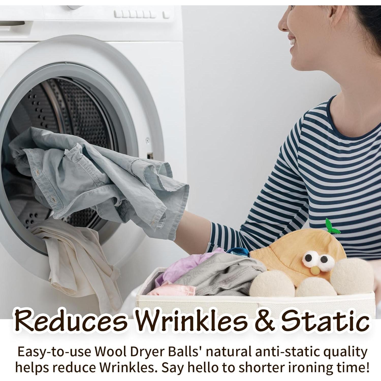 Bolas de Secado WoollyPals XL - 100% Lana de Nueva Zelanda - Paquete de 6