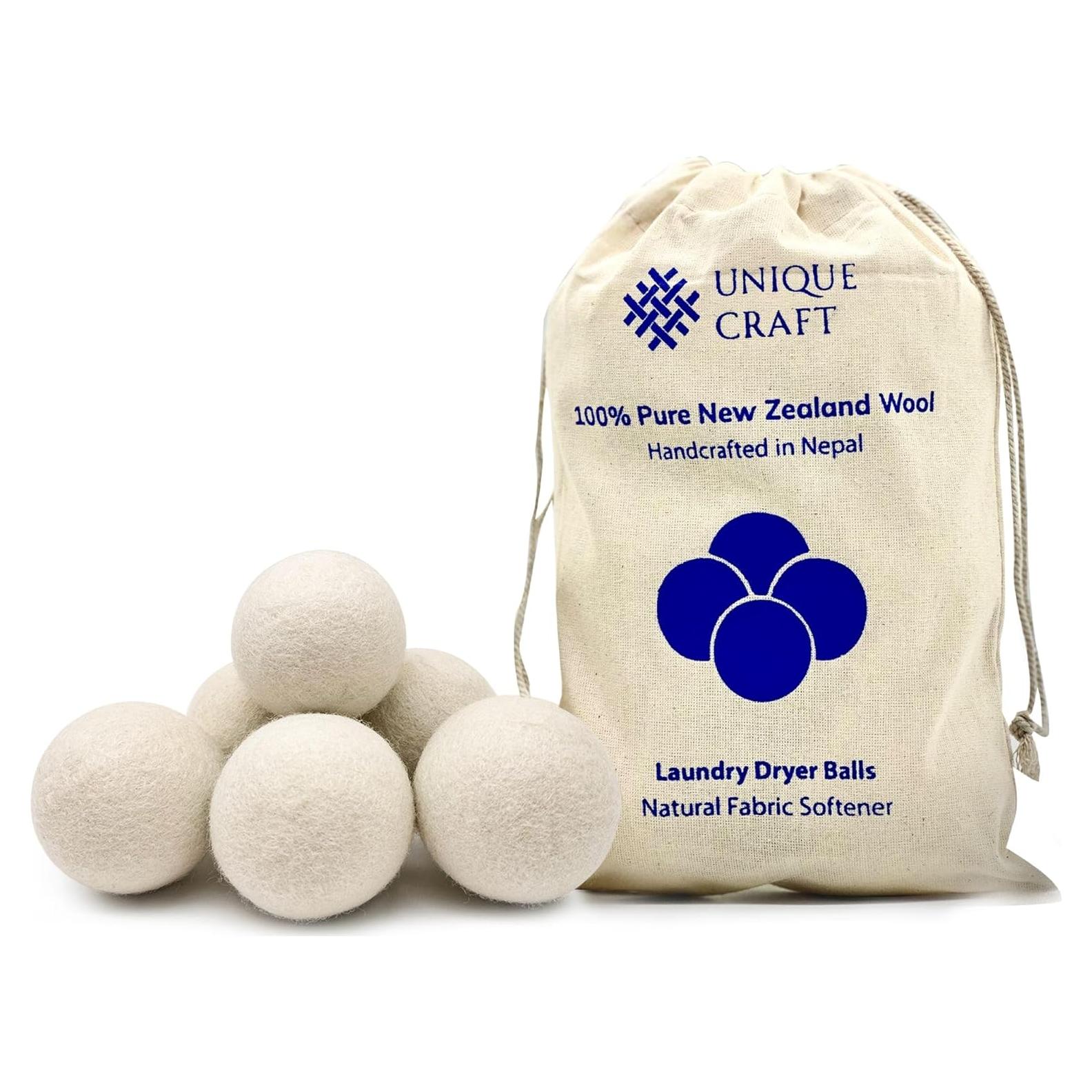 Bolas de Secado de Lana Unique Craft 6-Pack XL Ecológicas