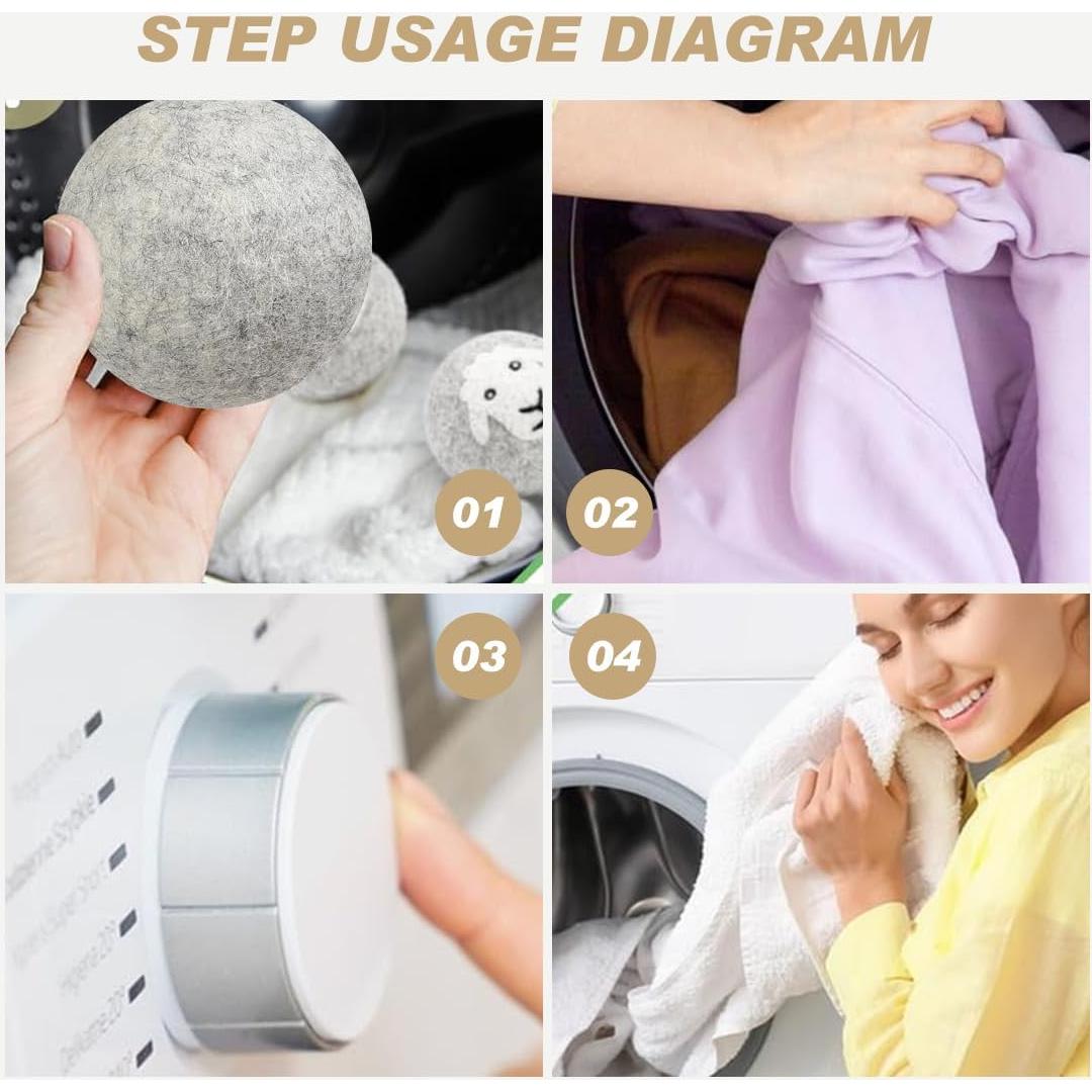 Bolas de Secado de Lana LINXIU - Paquete de 6 Reutilizables