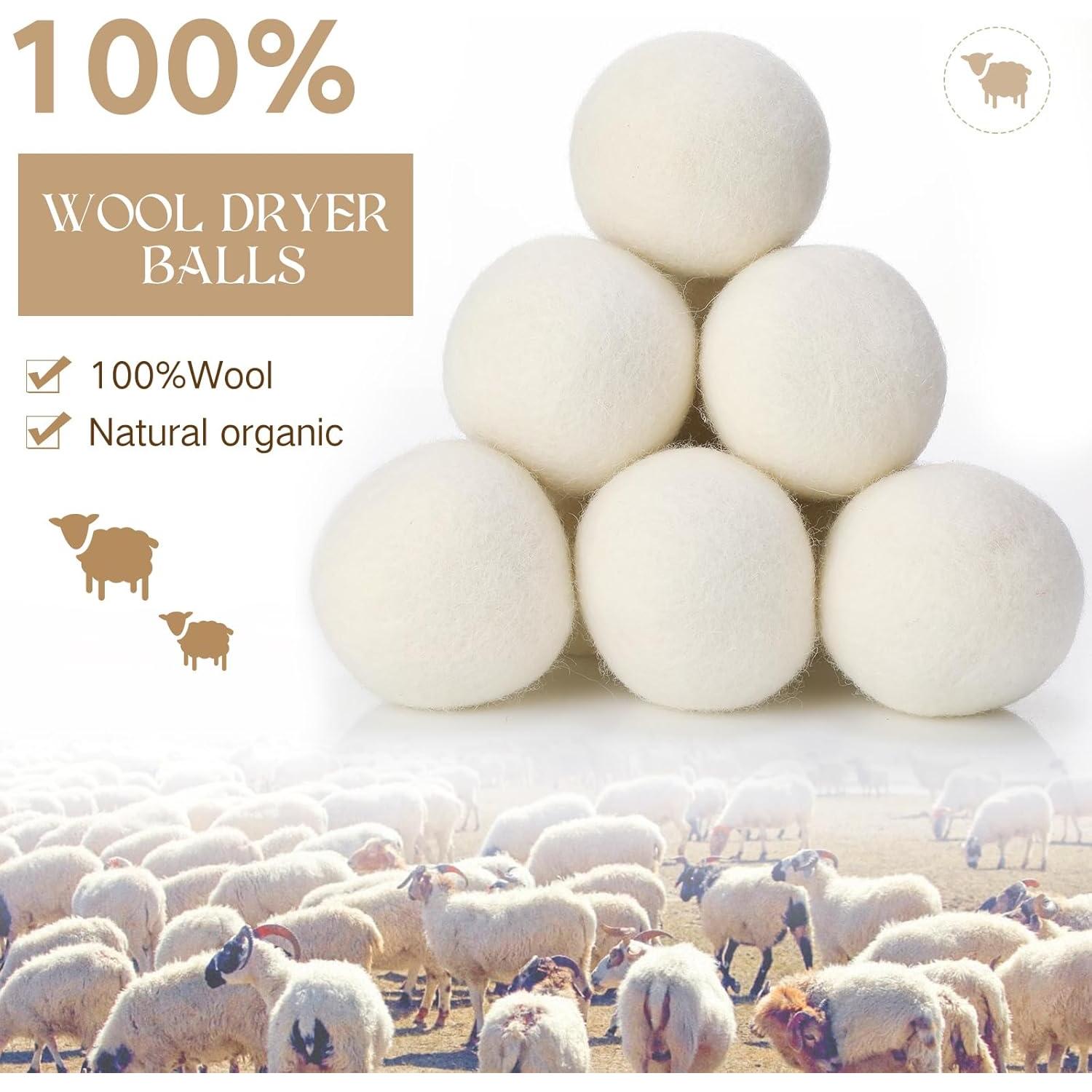 Bolas de Secado de Lana Preboun 12 Pcs Reutilizables 6.6 cm
