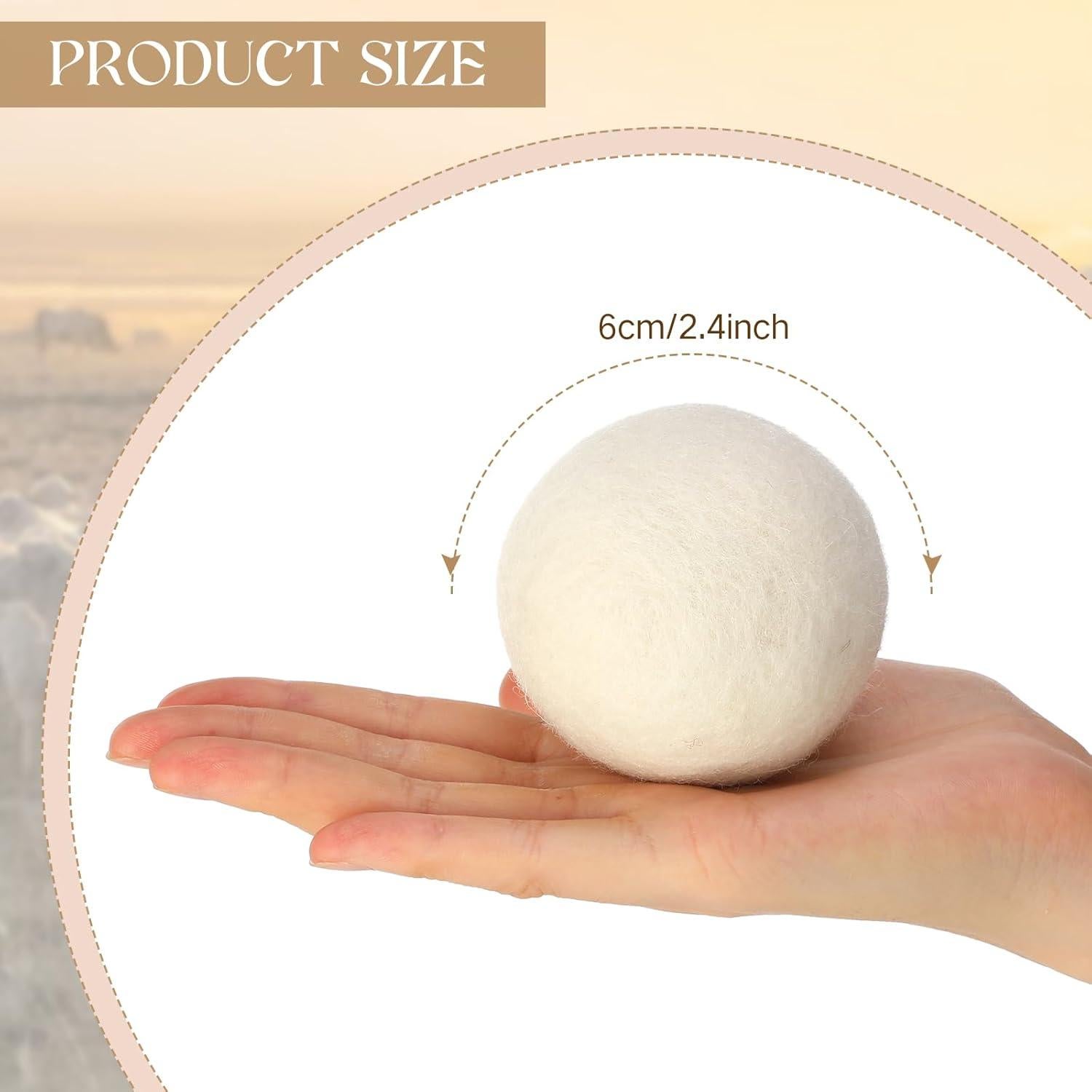 Bolas de Secado de Lana Preboun 12 Pcs Reutilizables 6.6 cm