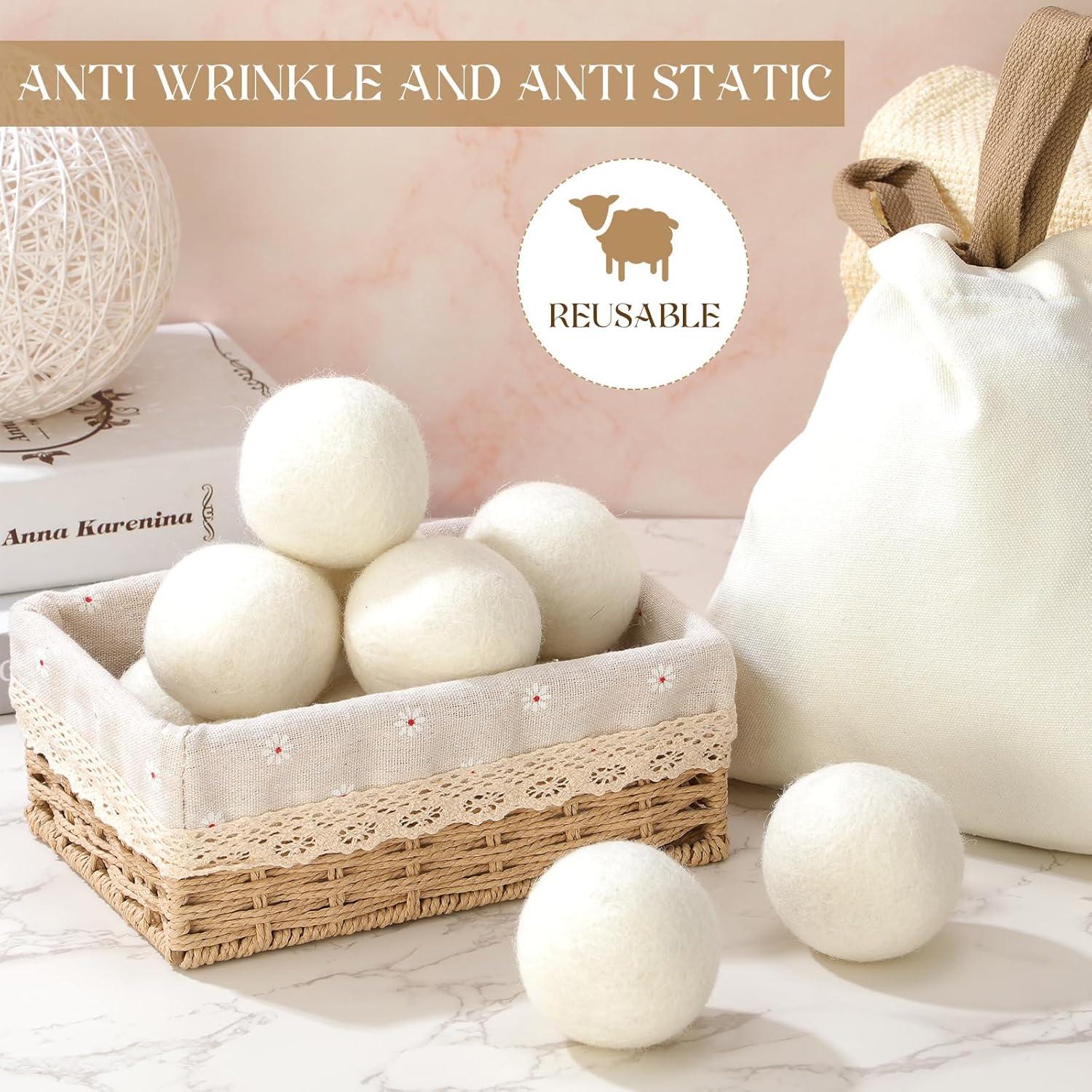 Bolas de Secado de Lana Preboun 12 Pcs Reutilizables 6.6 cm