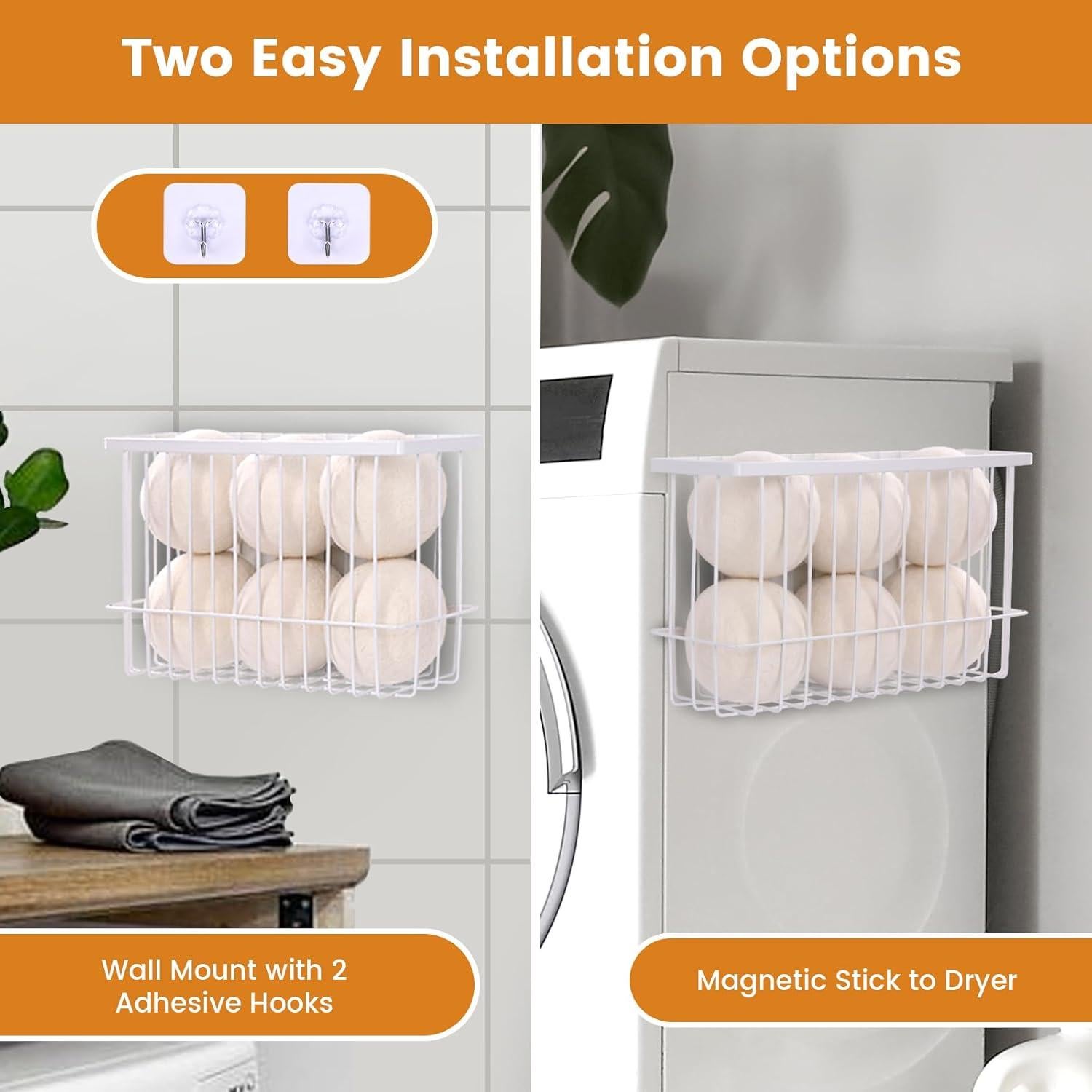 Soporte Magnético para Pelotas de Secadora JUNLYNEST - Organizador 6 Pelotas