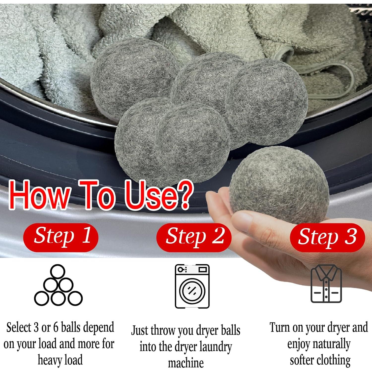 Bolas de Secado de Lana Reutilizables XIANG YXWO 6 Pcs 7 cm