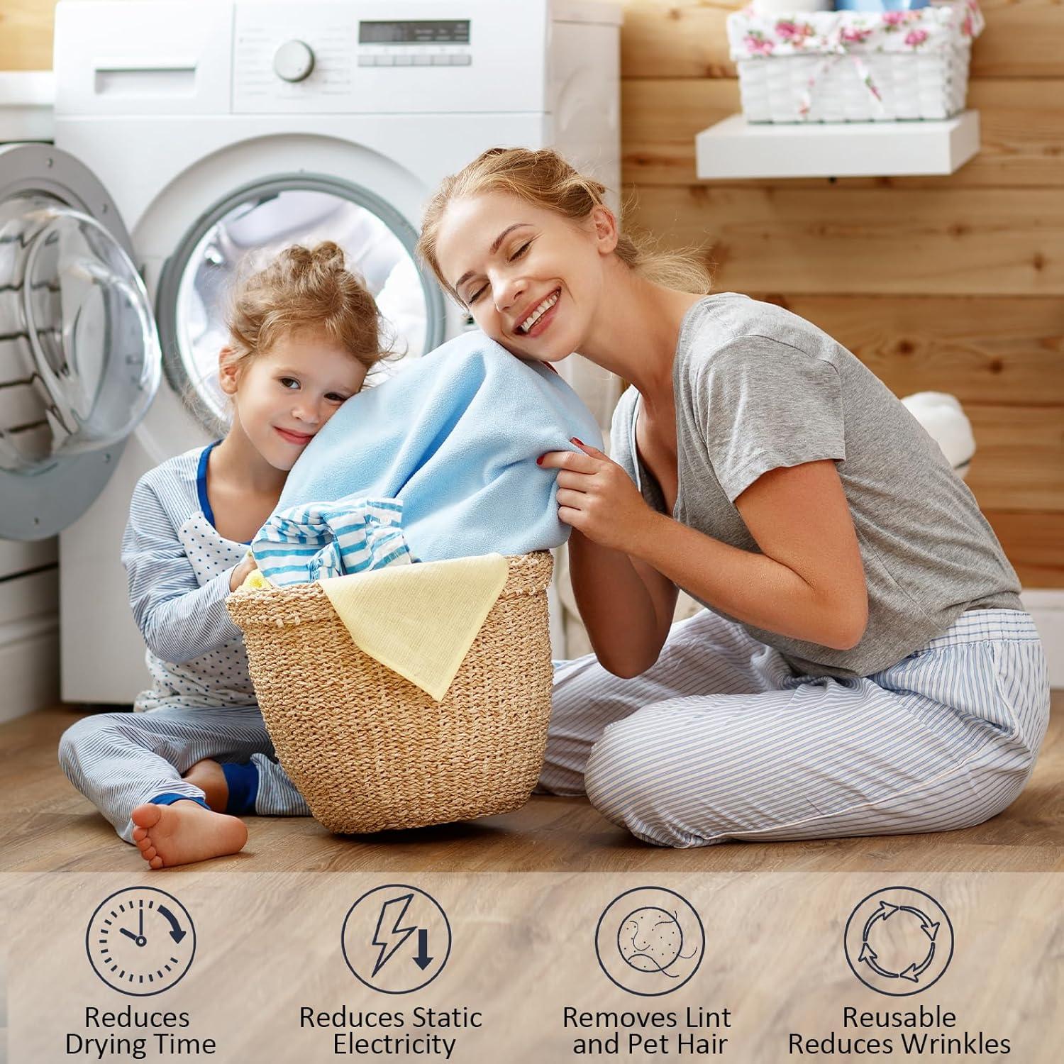 Paquete de 24 bolas de secadora de lana Beieverluck 7.4 cm