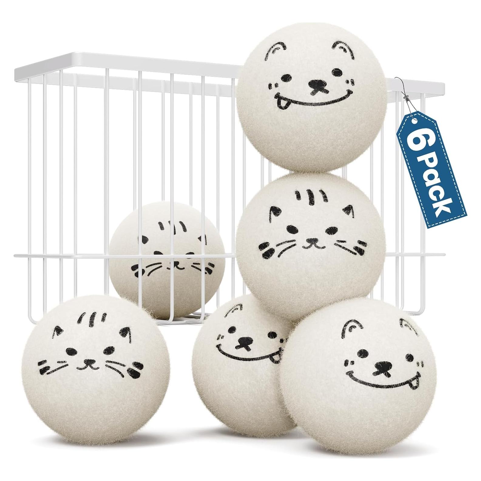 Bolas de Secado de Lana Delomo - 6 Reutilizables, Soporte Incluido