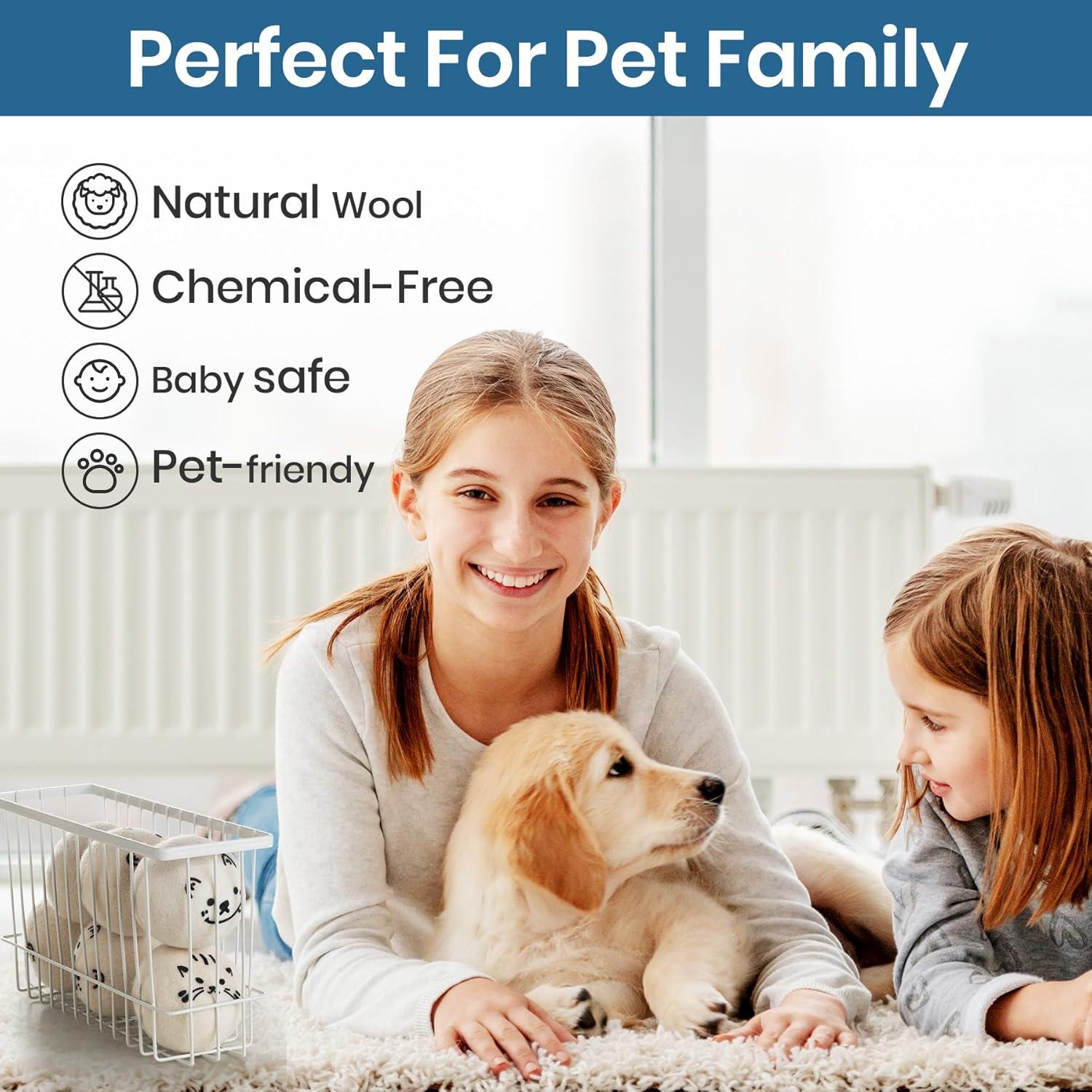 Bolas de Secado de Lana Delomo - 6 Reutilizables, Soporte Incluido