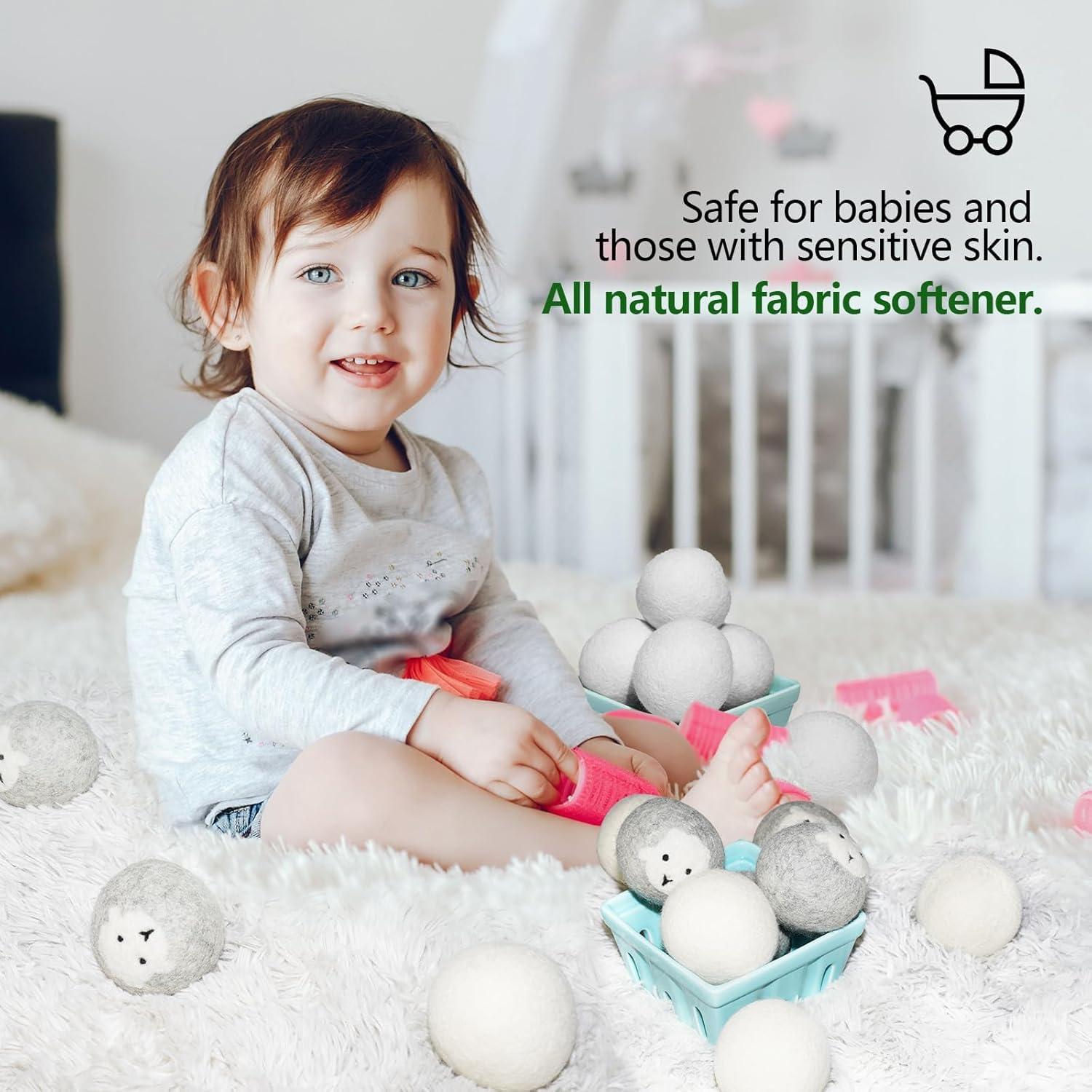 Bolas de Secado de Lana JUDUMALL 6XL Reutilizables 100% Naturales