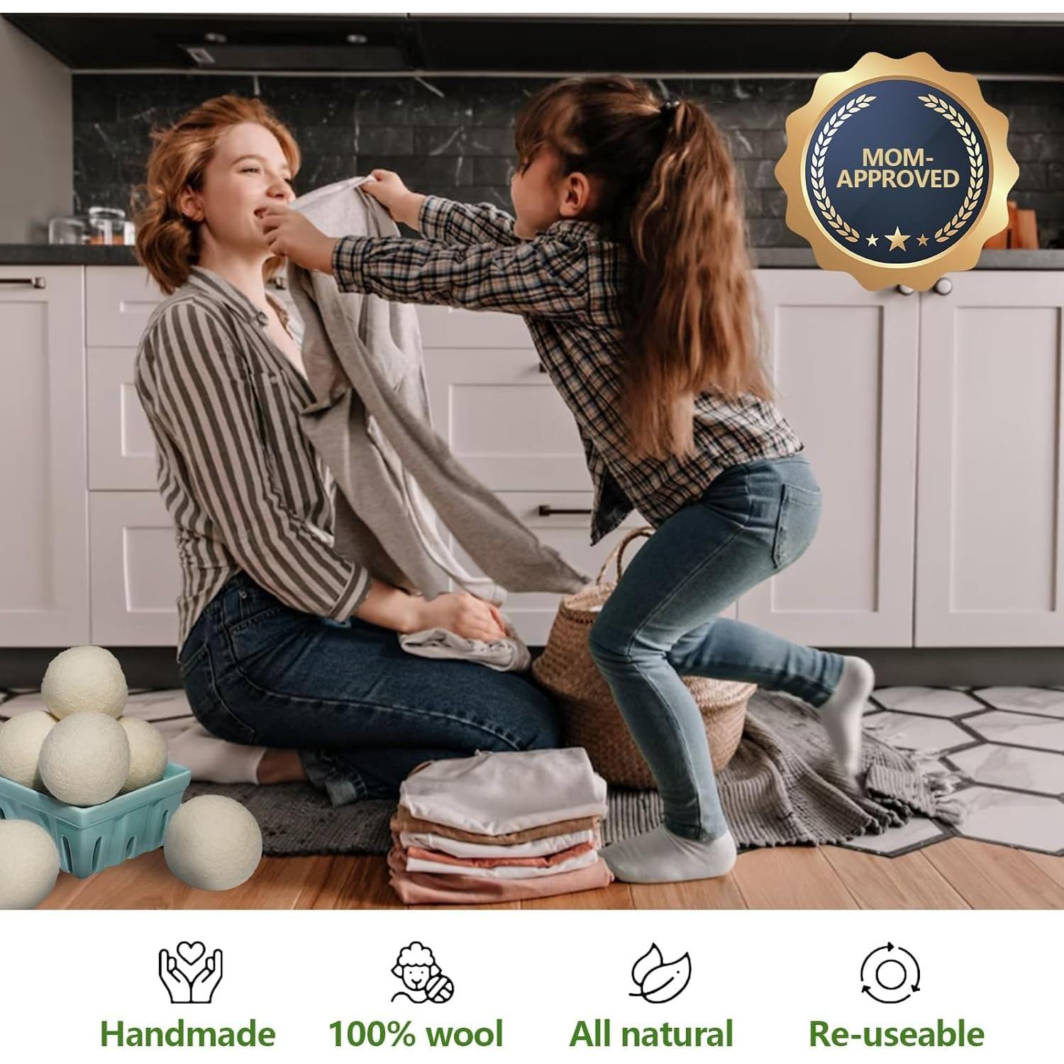 Bolas de Secado de Lana JUDUMALL 6XL Reutilizables 100% Naturales