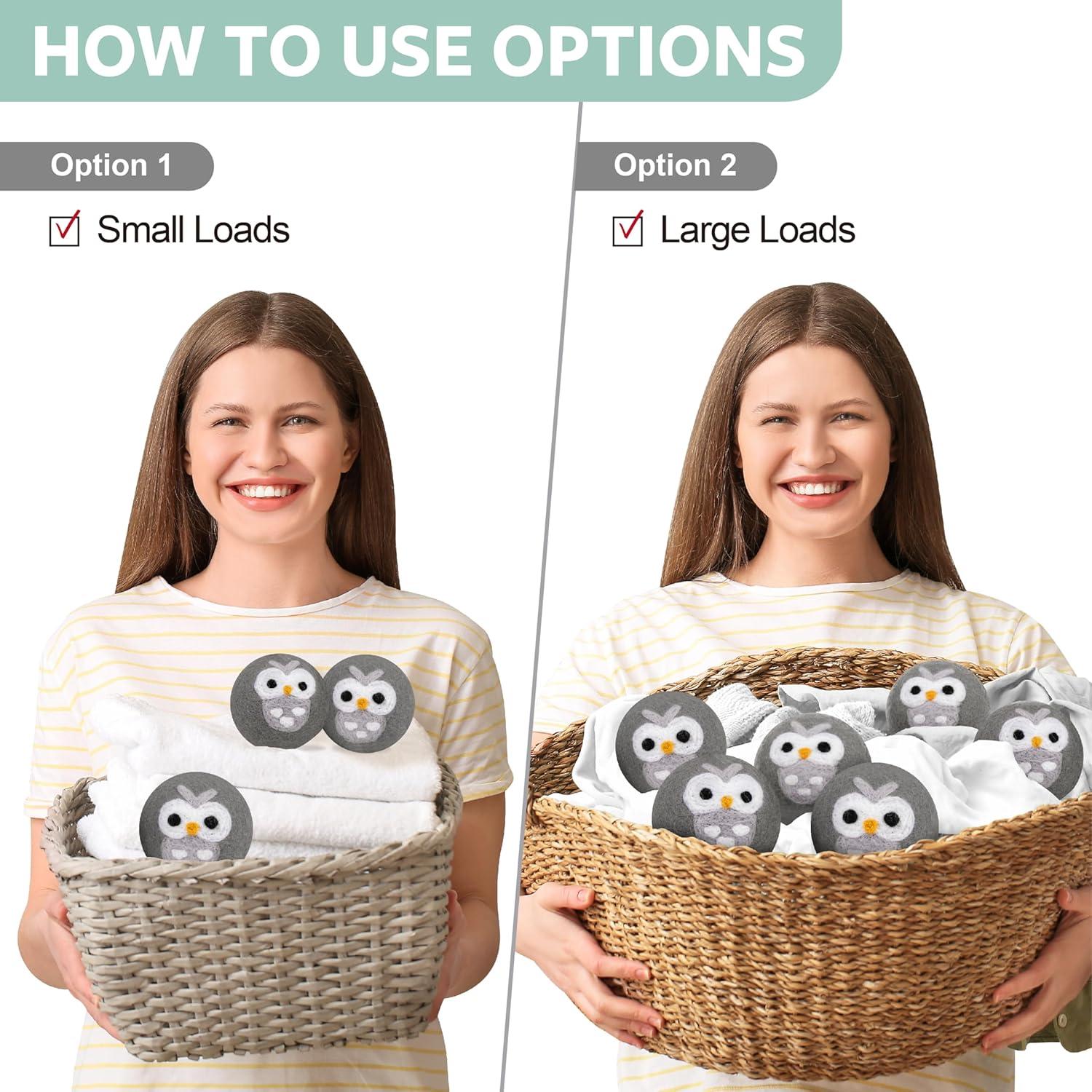 Bolas de Secado Reutilizables Calindiana 100% Lana XL 6 Pzas Gris