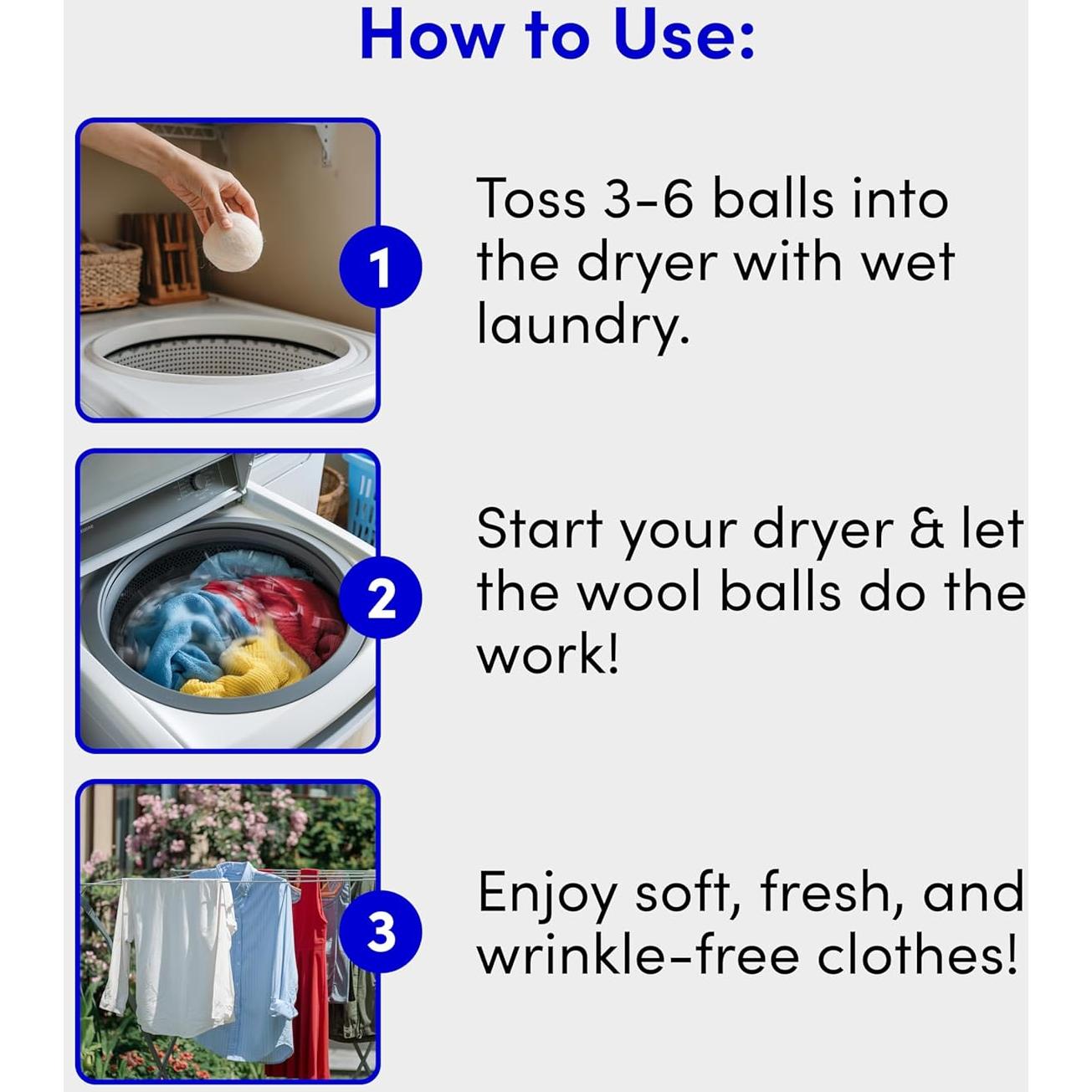 Bolas de Secado de Lana Zero Trace - Reutilizables y Ecológicas