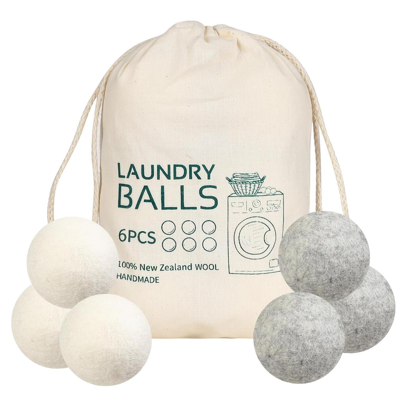 Paquete de 6 bolas de lana reutilizables para secadora Yeasing