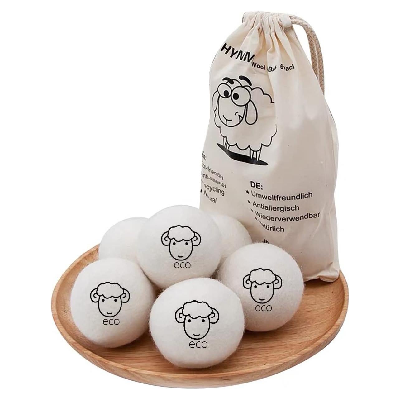 Paquete de 6 Bolas de Secadora de Lana Bienstylife Ecológicas