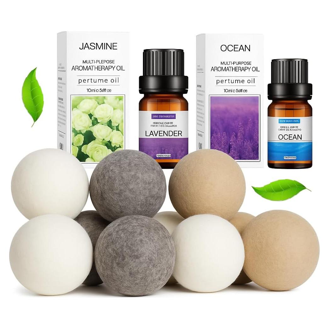 Bolas de Secado de Lana Premium XL 9 Unidades con Aceites Esenciales