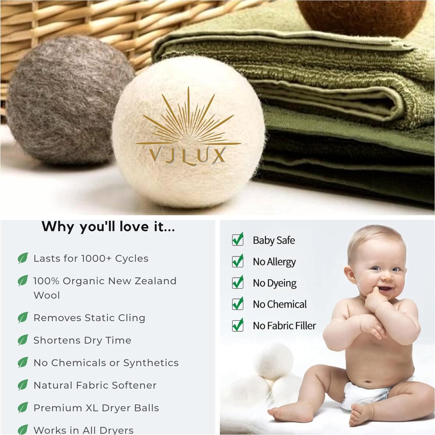 Bolas de Secado de Lana Premium XL 9 Unidades con Aceites Esenciales