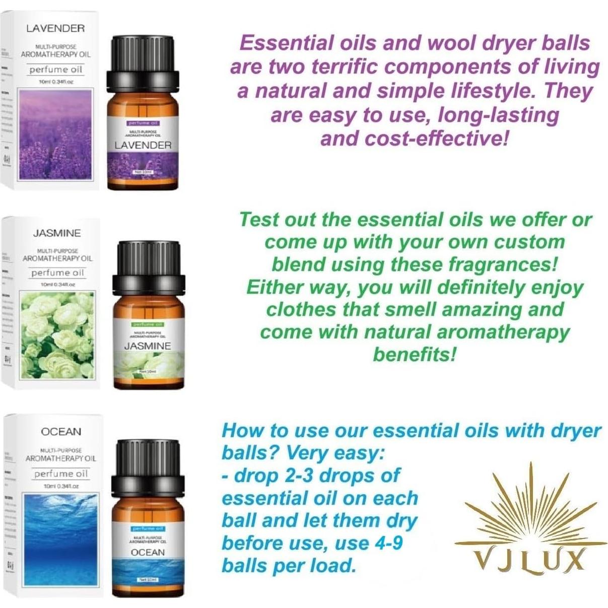 Bolas de Secado de Lana Premium XL 9 Unidades con Aceites Esenciales