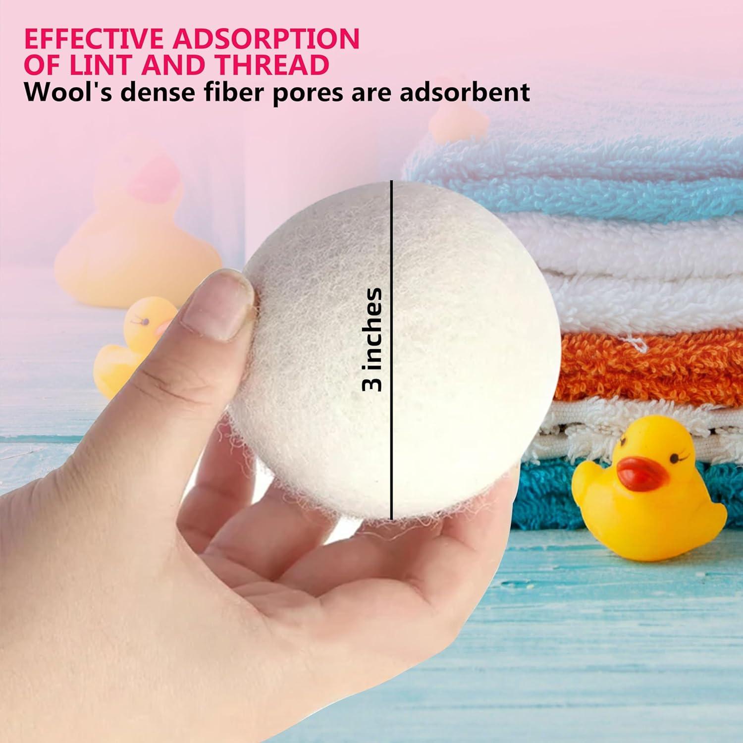 Bolas de Secado de Lana EcoSoft - 6 Unidades - 100% Lana de Nueva Zelanda - Ecológicas y Reutilizables