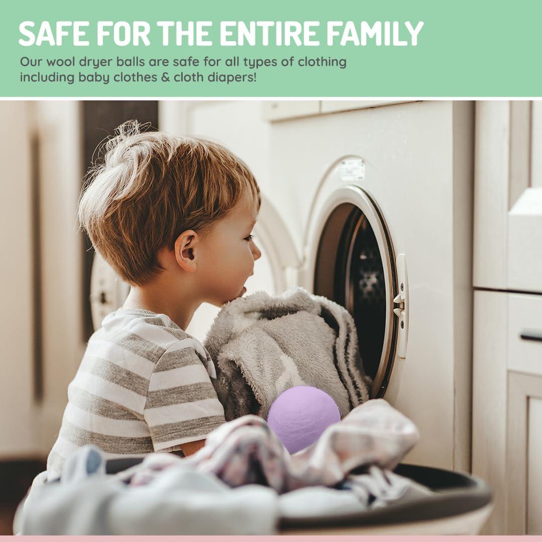 Pelotas de Secado de Lana Reutilizables melii 3-Pack - Rosa, Púrpura, Gris