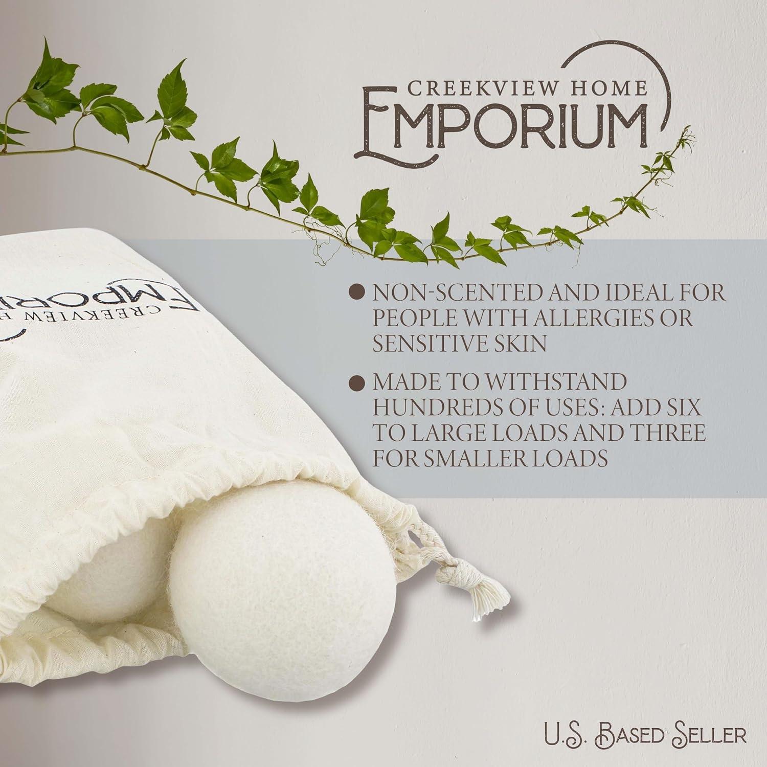 Bolas de Secado de Lana Creekview - 6 Unidades 7cm Sin Fragancia