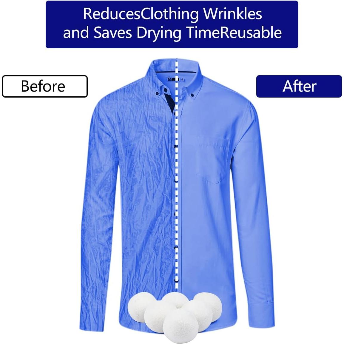 Bolas de Secadora de Lana Orgánica Fiybuy - 6 Piezas, Suavizante Natural