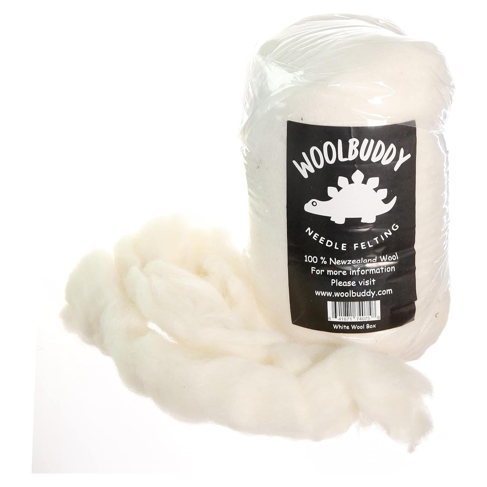 Lana de Fieltro con Aguja Woolbuddy 227g Blanca Corriedale