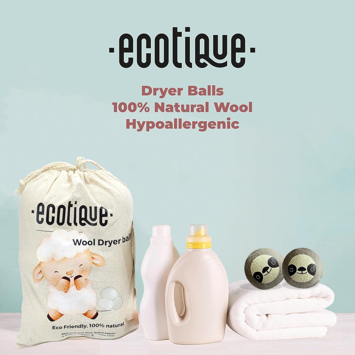 Bolas de Secado de Lana XL Ecotique 100% Natural 6-Pack