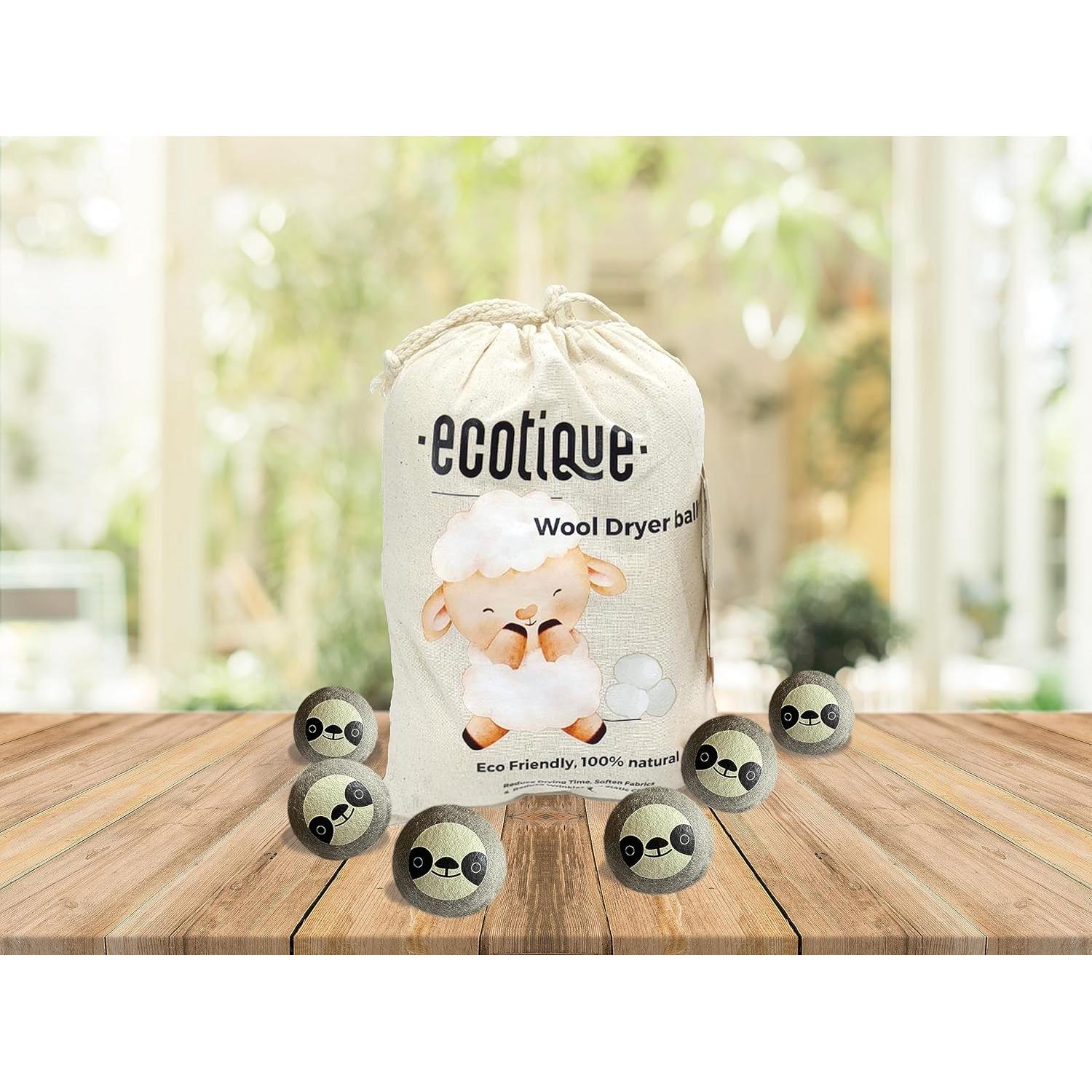 Bolas de Secado de Lana XL Ecotique 100% Natural 6-Pack