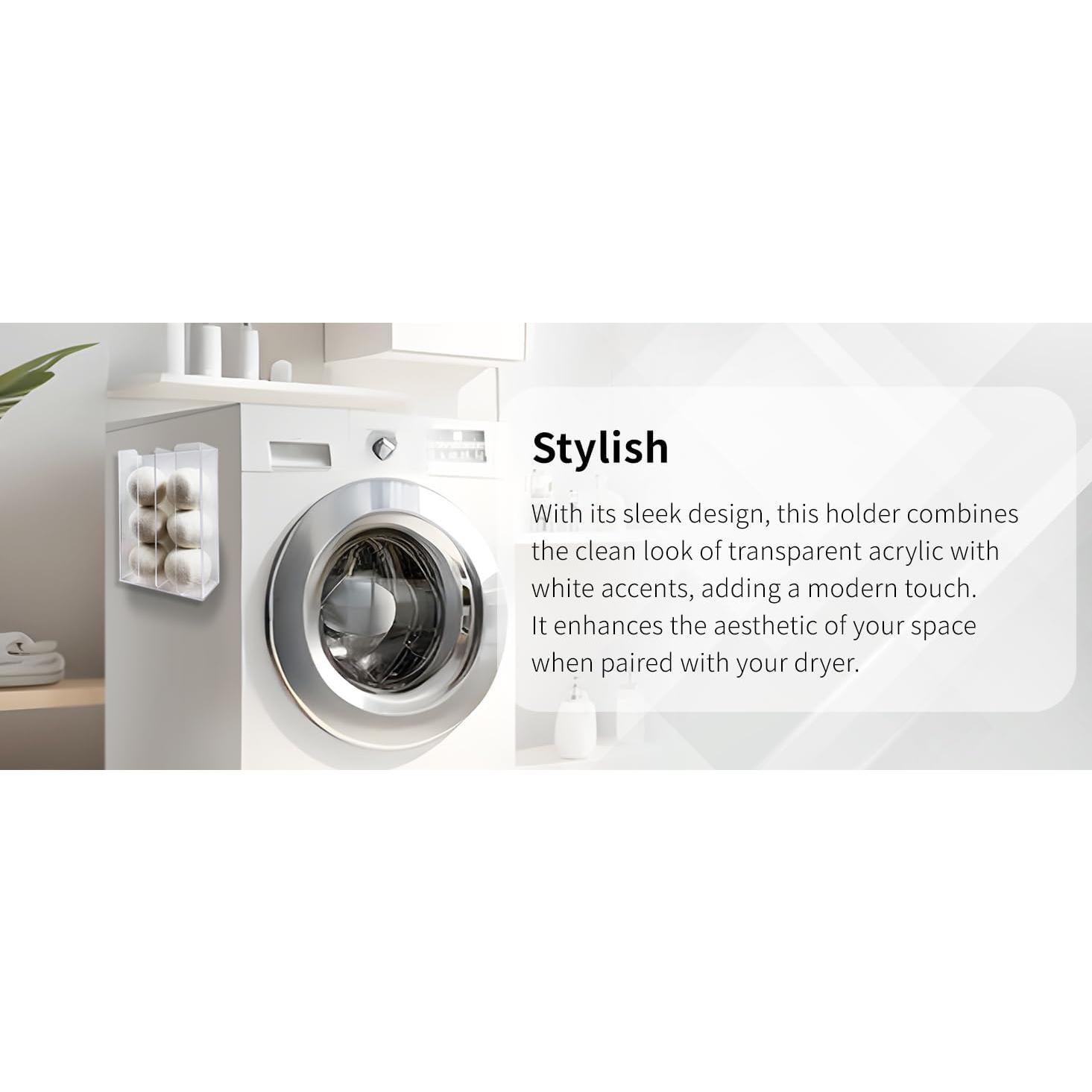 Soporte Magnético para 6 Pelotas de Secadora Acrílico Blanco