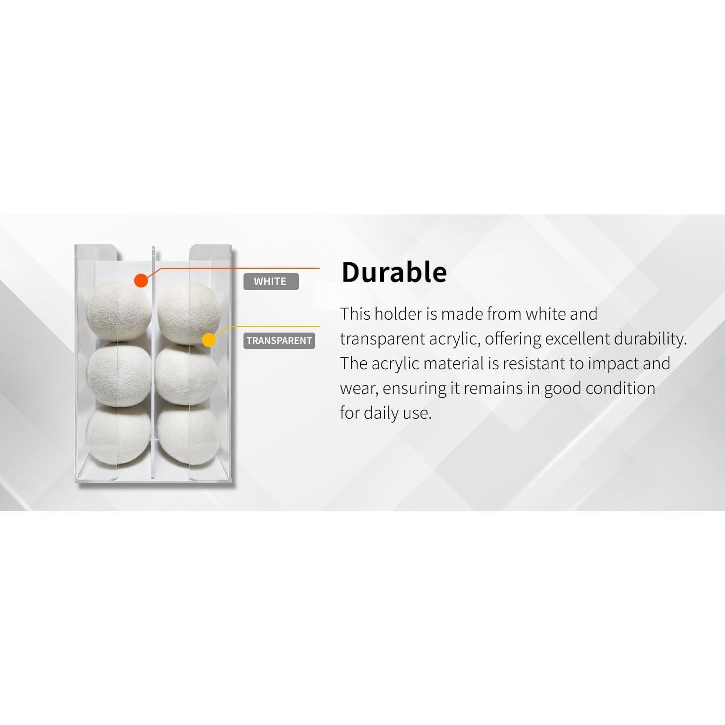 Soporte Magnético para 6 Pelotas de Secadora Acrílico Blanco