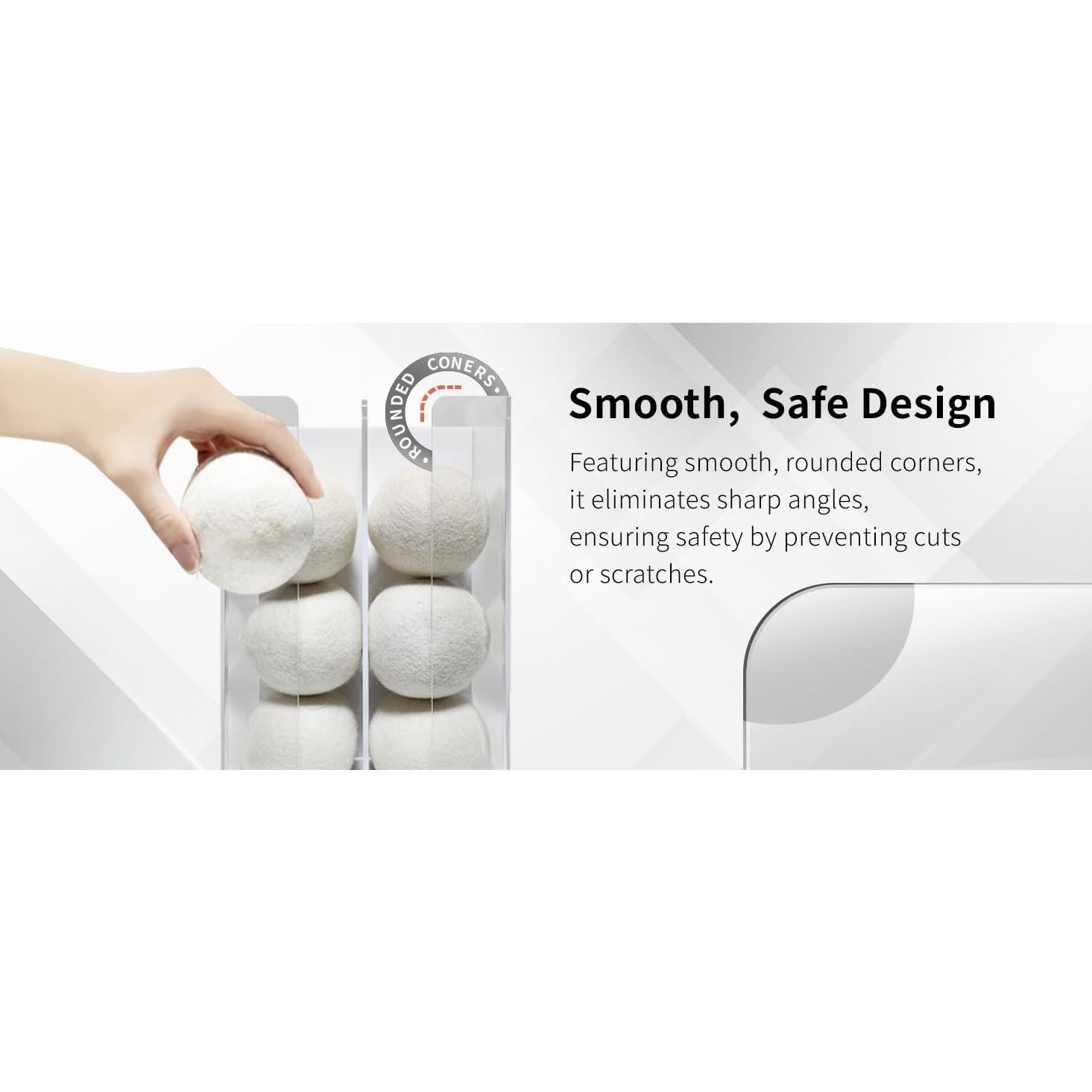 Soporte Magnético para 6 Pelotas de Secadora Acrílico Blanco