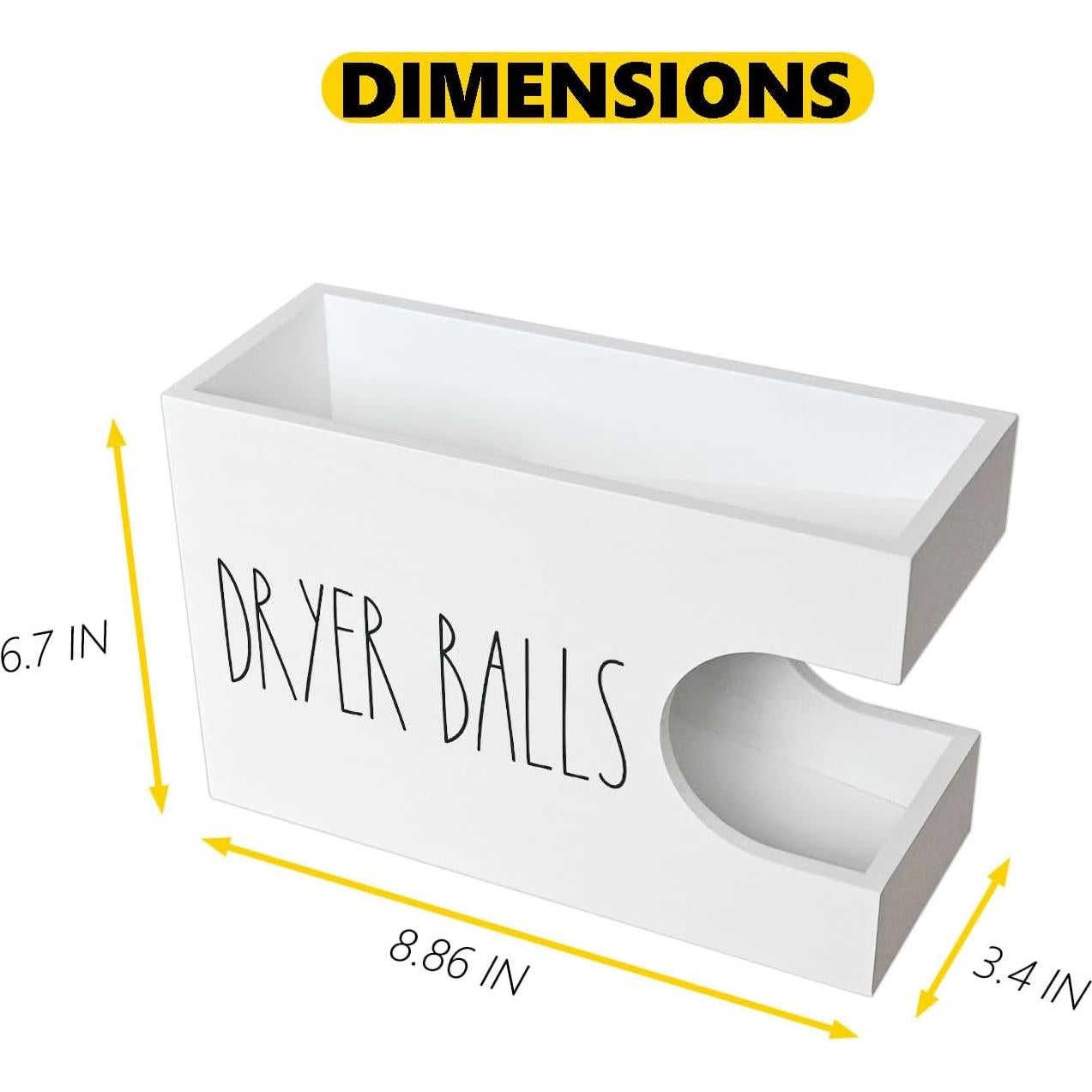 Dispensador de bolas de secadora CHONIC blanco, organizador de madera