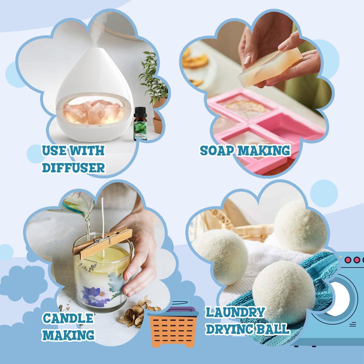 Juego de Aceites Aromáticos SNOWSEN para Lavandería - 6 Fragancias