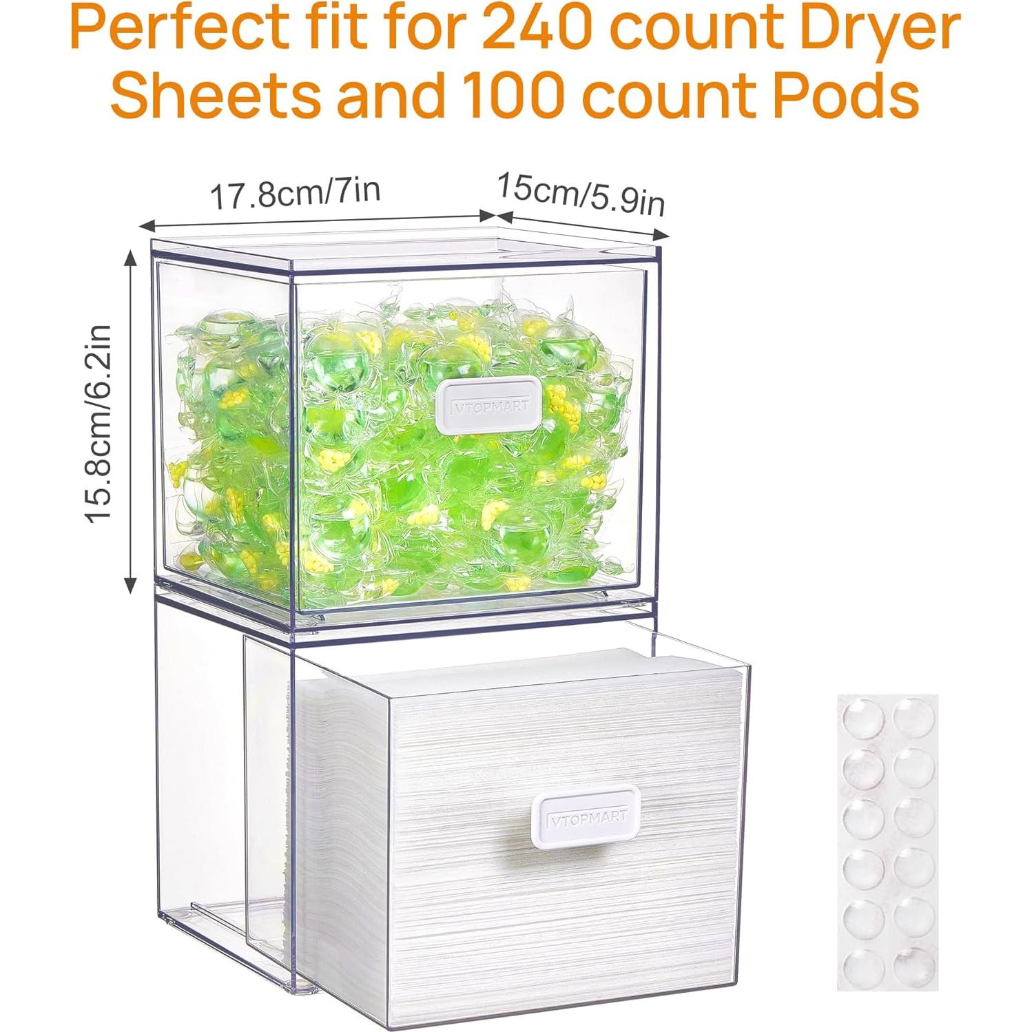 Vtopmart 2 Cajones Apilables para Almacenamiento de Lavandería