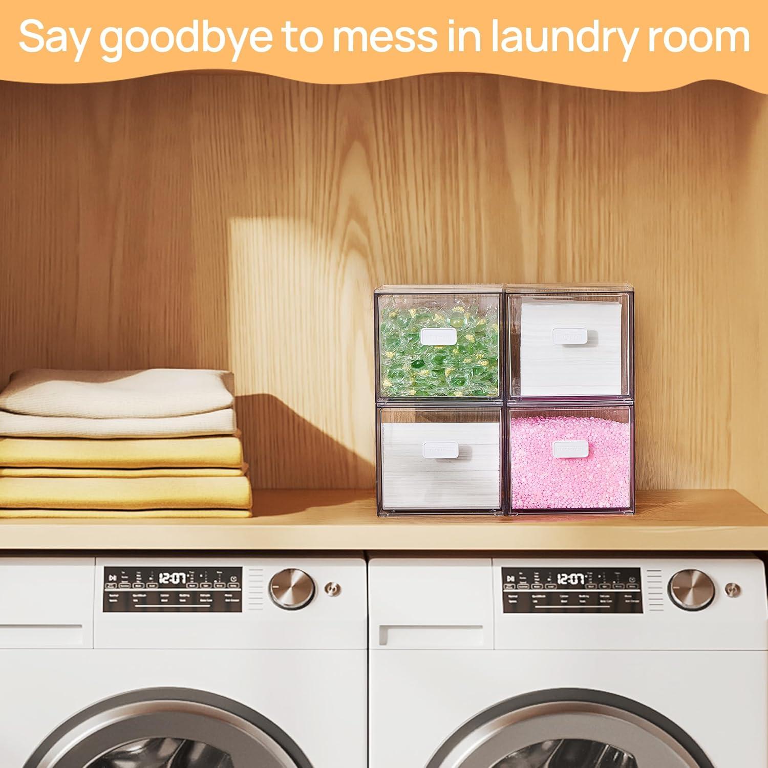 Vtopmart 2 Cajones Apilables para Almacenamiento de Lavandería